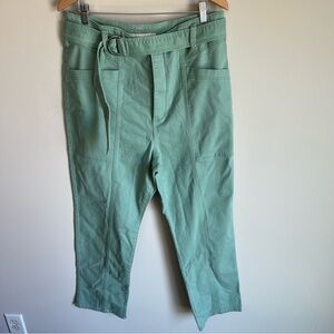 Happy X Nature NEW Button Fly Belted Sage Green Cargo Pants 98% Cotton Size 14